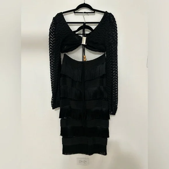 Fringe Skirt Set Black - Picture 2 of 6